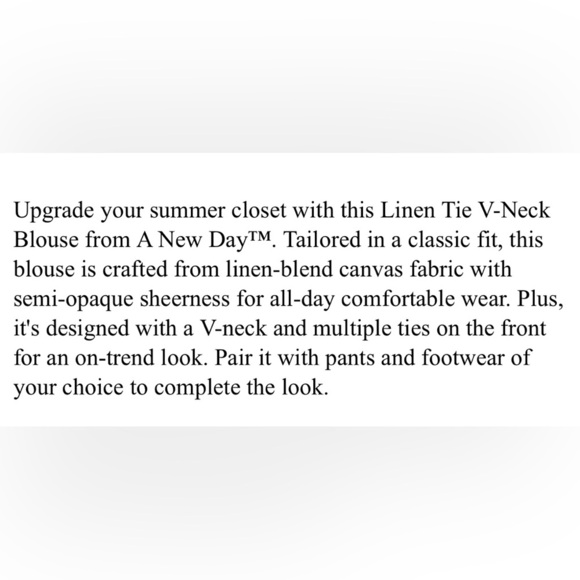 A New Day™ Linen V-Neck Blouse
Cute Adjustable Ties - Picture 7 of 10